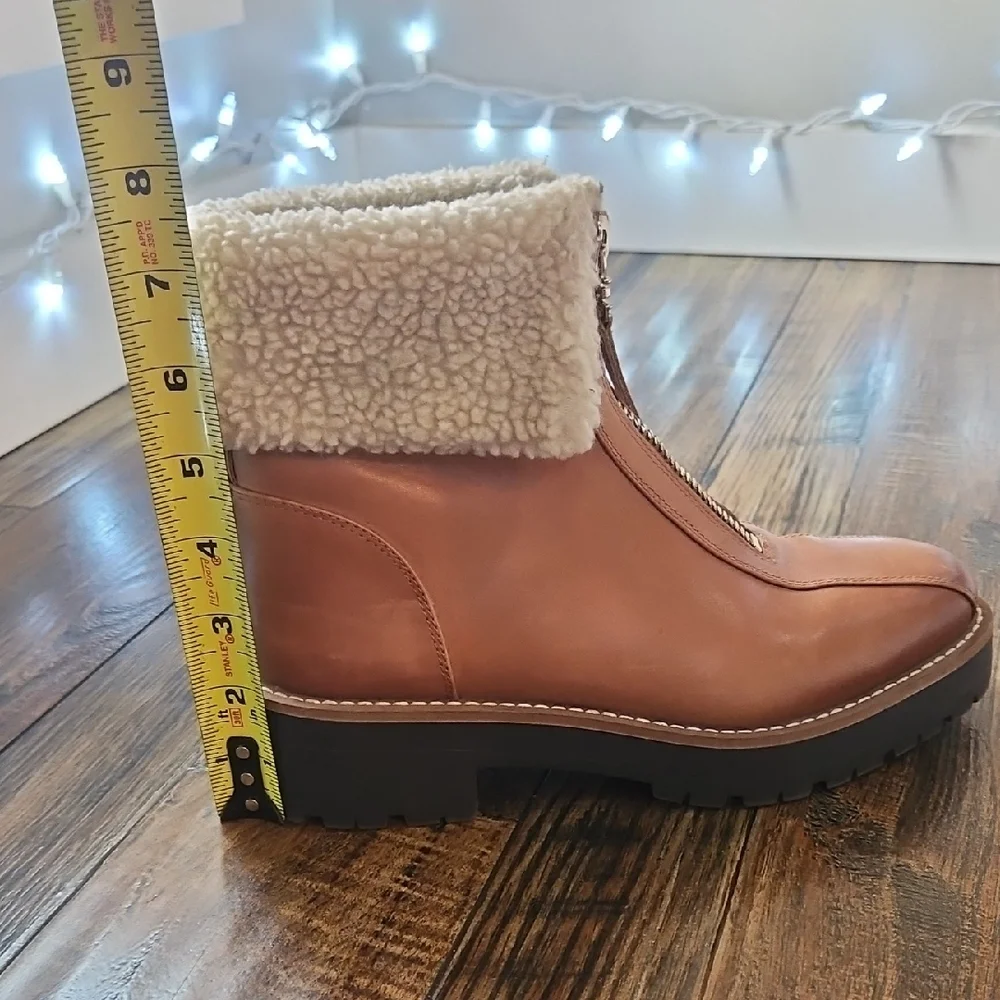 Sam Edelman Jacquie 2 Tan Shearling-Lined Zip‎ Boots